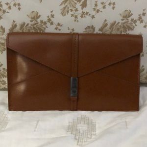 NWT Kelsi Dagger leather Envelope Clutch - Tobacco